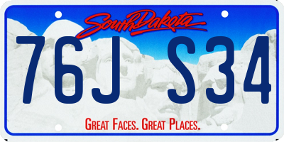 SD license plate 76JS34