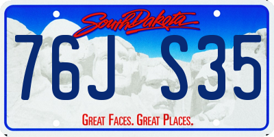 SD license plate 76JS35