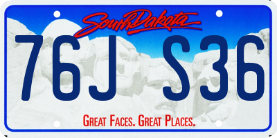 SD license plate 76JS36