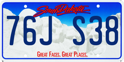SD license plate 76JS38