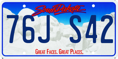 SD license plate 76JS42