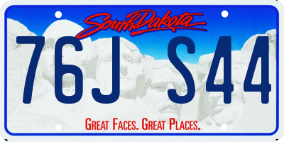 SD license plate 76JS44