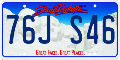 SD license plate 76JS46