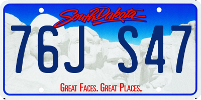 SD license plate 76JS47
