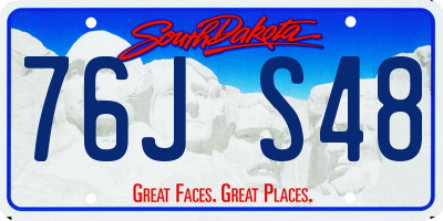 SD license plate 76JS48
