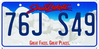 SD license plate 76JS49
