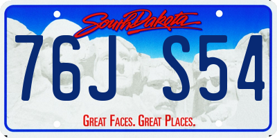 SD license plate 76JS54