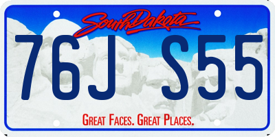 SD license plate 76JS55