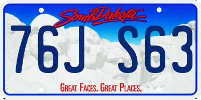 SD license plate 76JS63
