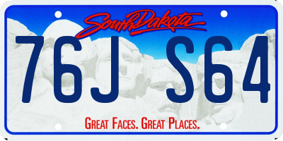 SD license plate 76JS64