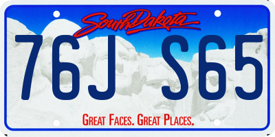 SD license plate 76JS65