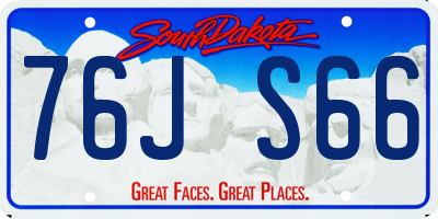 SD license plate 76JS66