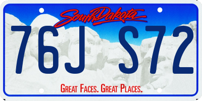 SD license plate 76JS72