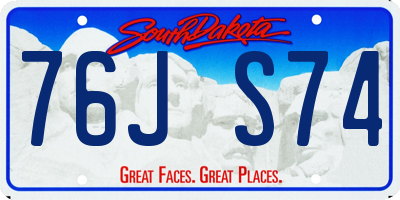 SD license plate 76JS74