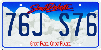 SD license plate 76JS76