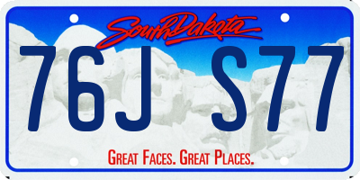 SD license plate 76JS77