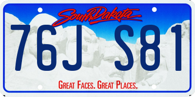 SD license plate 76JS81