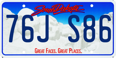 SD license plate 76JS86