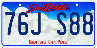 SD license plate 76JS88