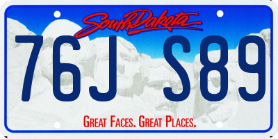 SD license plate 76JS89