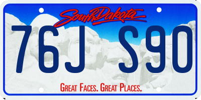 SD license plate 76JS90