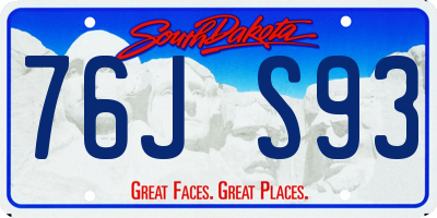 SD license plate 76JS93