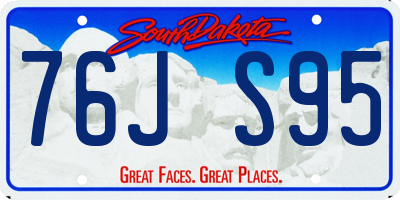 SD license plate 76JS95