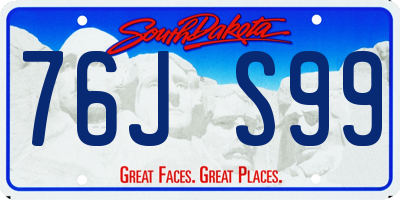 SD license plate 76JS99