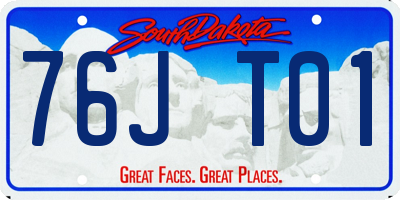 SD license plate 76JT01