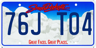 SD license plate 76JT04