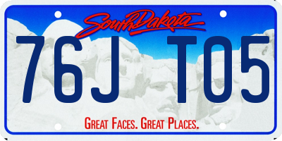 SD license plate 76JT05