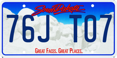 SD license plate 76JT07