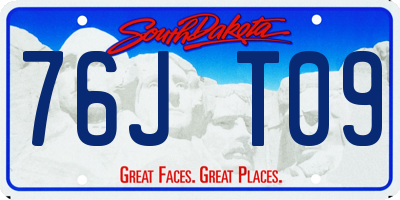 SD license plate 76JT09