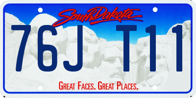 SD license plate 76JT11