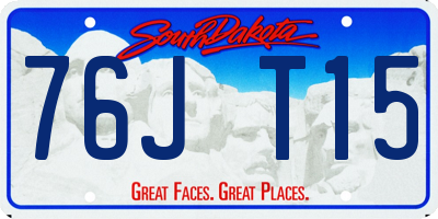 SD license plate 76JT15