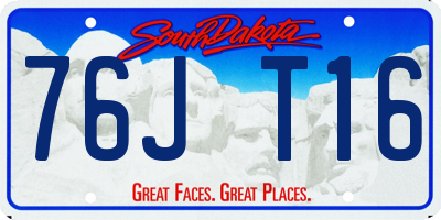 SD license plate 76JT16