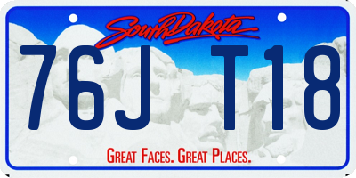 SD license plate 76JT18