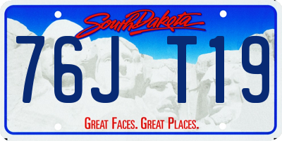 SD license plate 76JT19