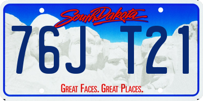SD license plate 76JT21