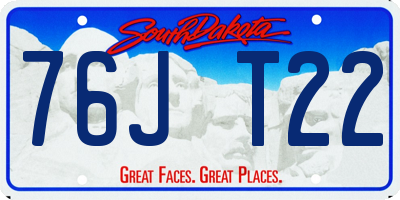 SD license plate 76JT22