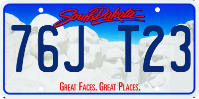 SD license plate 76JT23