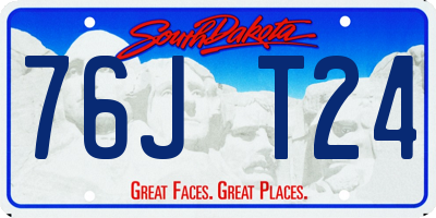 SD license plate 76JT24
