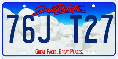 SD license plate 76JT27