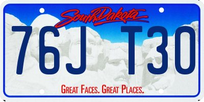 SD license plate 76JT30