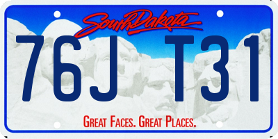 SD license plate 76JT31