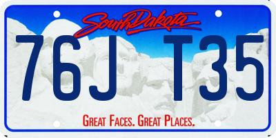 SD license plate 76JT35