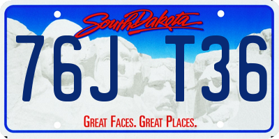 SD license plate 76JT36