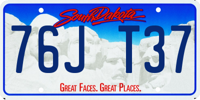 SD license plate 76JT37