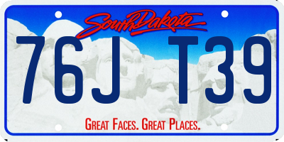 SD license plate 76JT39