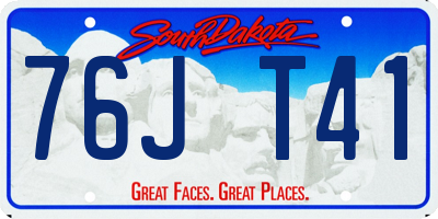 SD license plate 76JT41